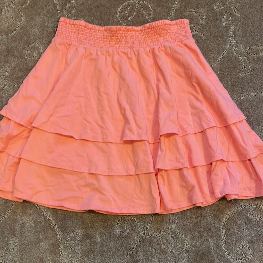 Garnet Hill peach jersey knit layered skirt, women’s size Small - Picture 5 of 6